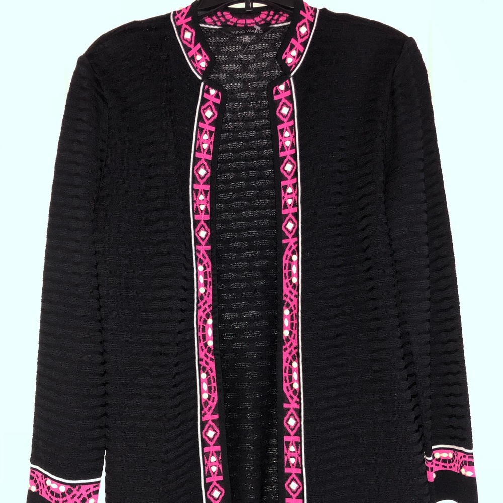 Ming Wang black with pink trim jacket.